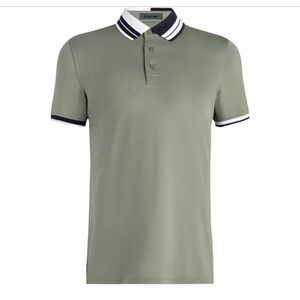 G/FORE Contrast Striped Collar Tech Jersey Banded Sleeve Golf Polo
